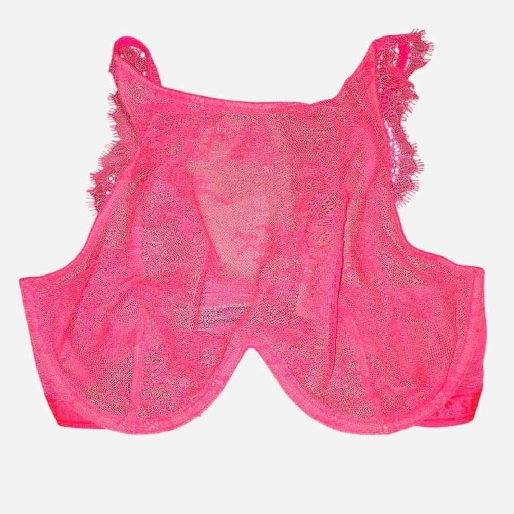 Victoria secret barbie hot pink floral lace mesh NWT size small